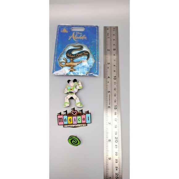 4 Disney Pin Aladdin Magic Buzz Lightyear Toy Story Heart of Te Fiti Magic READ - Picture 7 of 7
